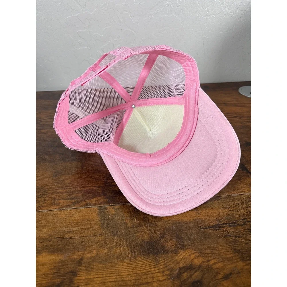 Coors Banquet Beer Trucker Hat Pink White Metallic Patch Snapback Mesh Cap
